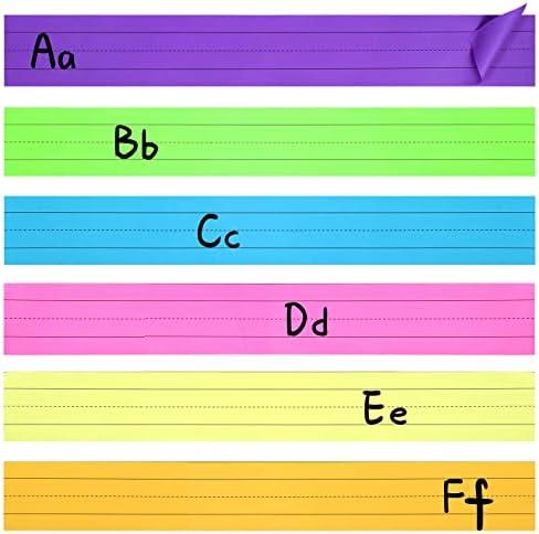Sabary 200 Count Colored Sentence Strips 3 x 24 Inches Rainbow Ruled Word Strips Writing Lined Strips Neon Word Strips for Teachers Office Supplies(Bright Colors)