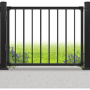 SunCrafts 32''H Fence Gate for 36''H Deck, Heavy-Duty Steel, Black