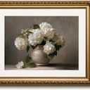 Bzstyleart Gold Framed Vintage Wall Art for Living Room, Hydrangea Flower Pictures Wall Decor Painting, Framed Floral Canvas Prints Artwork for Bedroom Kitchen Shelf Decor, 16L x 13W