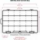 ArtBin 6944AG Medium Anti-Tarnish Box with 15 Removable Dividers, Jewelry & Craft Organizer, 1 Plastic Storage Case with Anti-Tarnish Technology, Clear with Aqua Accents 10.875 x 7.0 x 1.75