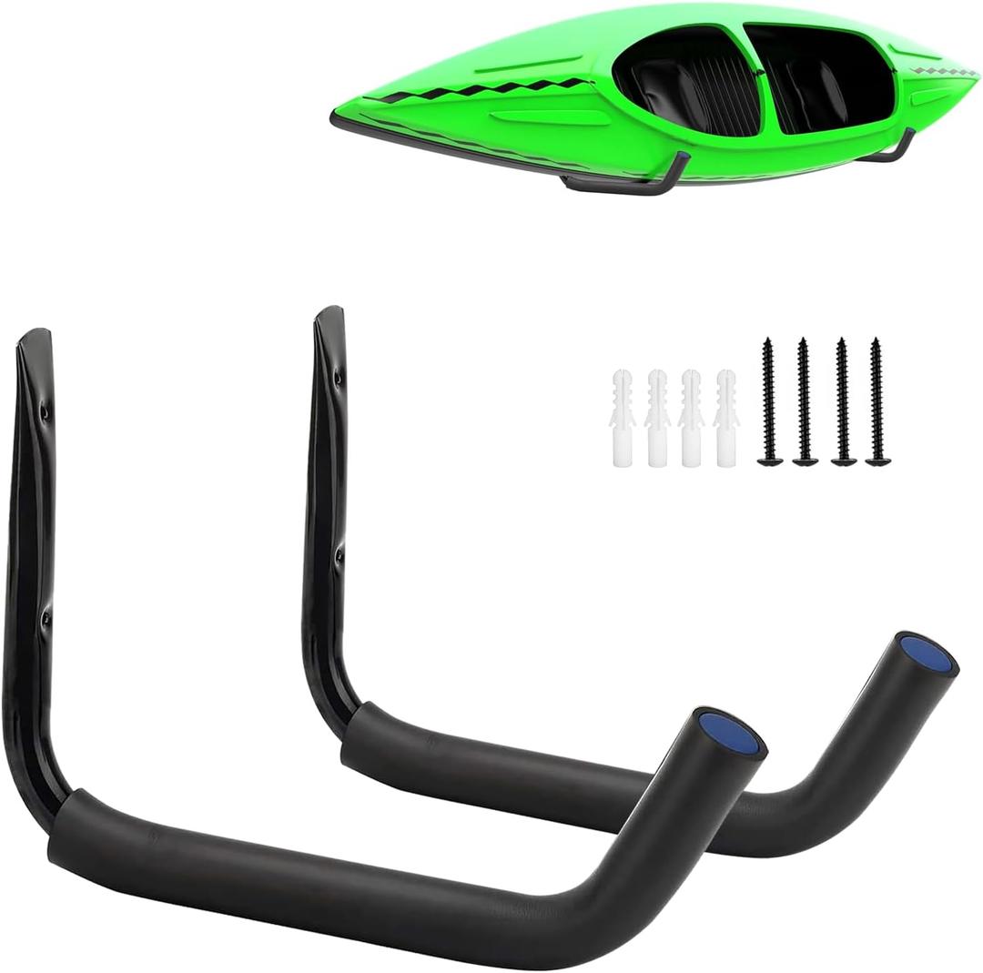 Reinforced Kayak Rack - Versatile Kayak Storage Rack - Suitable for garages, Docks, and Outdoor/Indoor use - Compatible with Kayaks, Paddles, Surfboards, SUPs (15"-2Pack-Wall mount, Navy)