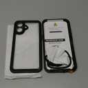 Temdan Compatible with iPhone 16 Case Waterproof, Built-in Screen & Camera Protector IP68 Underwater Full Body 16FT Military Dropproof Shockproof Phone Case 6.1"-Black/Clear