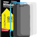 Milomdoi 3 Pack Matte Screen Protector for iPhone 17 Pro [Phone Case Friendly] Tempered Glass Accessories Film, Shatterproof No Bubble, Easy Installation with Mounting Frame for Apple(4 pcs)
