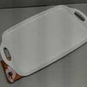 TP Large Serving Trays with Handles, 19" x 12" Melamine Serving Platters for Food, Turkey, Set of 2 Rectangular Trays for Party, Pure White