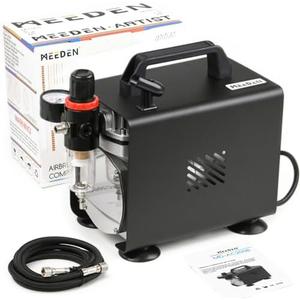 MEEDEN Airbrush Compressor Kit - 1/5 HP Powerful & Quite Air Compressor for Model Painting with 6 Feet Hose