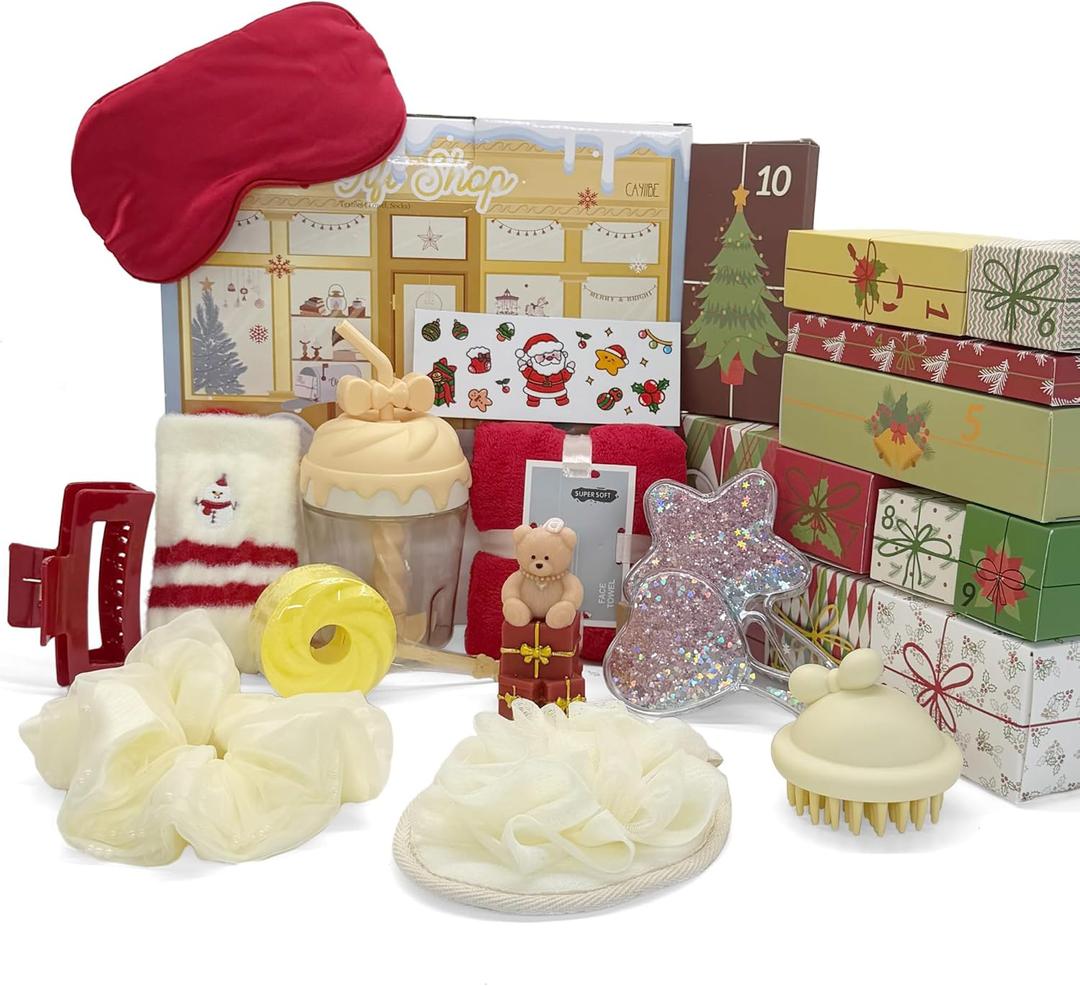 Gift Baskets for Women, 12Pcs Birthday Self Care Gifts, Spa Relaxation Get Well Soon Package, Thinking of You Sympathy Box with Cup Bath Bombs Scented Candle Fuzzy Socks for Mom, Sister, Friend, Her