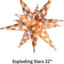 The Life of A Birthday Girl Balloons Banner Bright Orange Checkered Gingham Burst/Explosion Star Foil Balloons in My Music Era Singer Theme Decor Happy Birthday Party Decorations Supplies for Girl