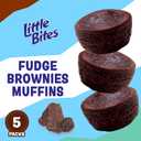 Little Bites Fudge Brownies, 5 individual packs, (1.8 oz each), Made with Real Chocolate Mini Muffins, 9 oz Multipack (EXP 10/04/26)