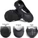 Stelle Ballet Shoes for Girls Toddler Ballet Slippers Soft Leather Boys Dance Shoes for Toddler/Little Kid/Big Kid (Black, M)