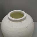 LB2 Large White Ceramic Vase, 11" Tall Zen Style Rustic vase, Terra Cotta Pitcher Vase, Distressed Farmhouse Decor, Pottery Decorative Flower for Home Decor (H 11" X 11")