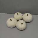 Preboun 4 Pieces Large Wool Fall White Pumpkin Thanksgiving Decor Artificial Fabric Pumpkin Harvest Felt Fake Pumpkins for Decorating for Fall, Thanksgiving, Halloween, Wedding Parties Decoration