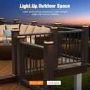 Post Cap Lights 16pack, 4x4 Deck Fence Post Solar Lights Outdoor with Warm White Lighting,Black Waterproof Solar Post Lights for Vinyl/Wood Posts to Decorate Fence, Deck,Garden, Patio