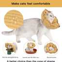 H HIDREAM Soft Cat Cone Collar Cute Adjustable Cat Recovery CollarElizabethan e Collar that can Protect Head and Foot WoundsDaisy Yellow All-Season Style (Beige) L