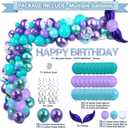 299 Pcs Mermaid Birthday Decorations, Mermaid Party Decorations Kit - Disposable Dinnerware Set with 25 Guests, Backdrop, Balloon, Banner, Tablecloth, Knives, Forks, Spoons, CakeTopper