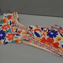 Women's High Waisted Bikini Set Floral One Shoulder Boho Swimwear Bathing Suit Swimsuit, Small