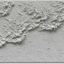 NANKAI Hand Painted White Minimalist Art Painting Ocean Waves Abstract Canvas Oil Painting Home Wall Decoration Art 24x48 Inchs (Nkhb049)