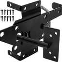 WRINGKIT Heavy Duty Gate Latches for Wooden Fences, Post Mount Automatic Gate Lock, Self-Locking Gravity Door Latch, Fence Latch for Outdoor Gates, Metal Gates Vinyl Fences, Black Finish