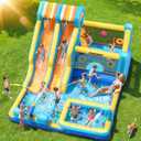 FINCOME Bounce House Inflatable Water Slide
10-in-1 Double Water Slide Bounce House with 750W Blower, Inflatable Bounce House with 2 Slide, Jumping for Indoor Outdoor