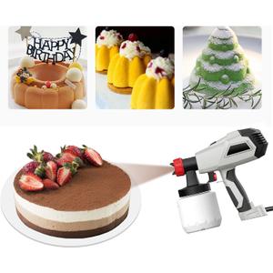 Chocolate Spray Gun,500W DIY Baking Cake Airbrush Coloring Gun,Cake Decorating Tools Sandblasting Machine for and Dessert, Grey,Silver