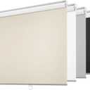 ChrisDowa Cordless Free-Stop 100% Blackout Blinds for Windows, Roller Windows Shades with Thermal Insulated, UV Protection Fabric for Living Room, Office and Home.Beige,36" W X 72" H