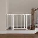 Mumeasy Baby Gate Extra Wide, 29.5"- 51.5" Pressure Mounted Dog Gate with Walk Through Door, Auto Close Pet Gate for Stairs,Doorways,House