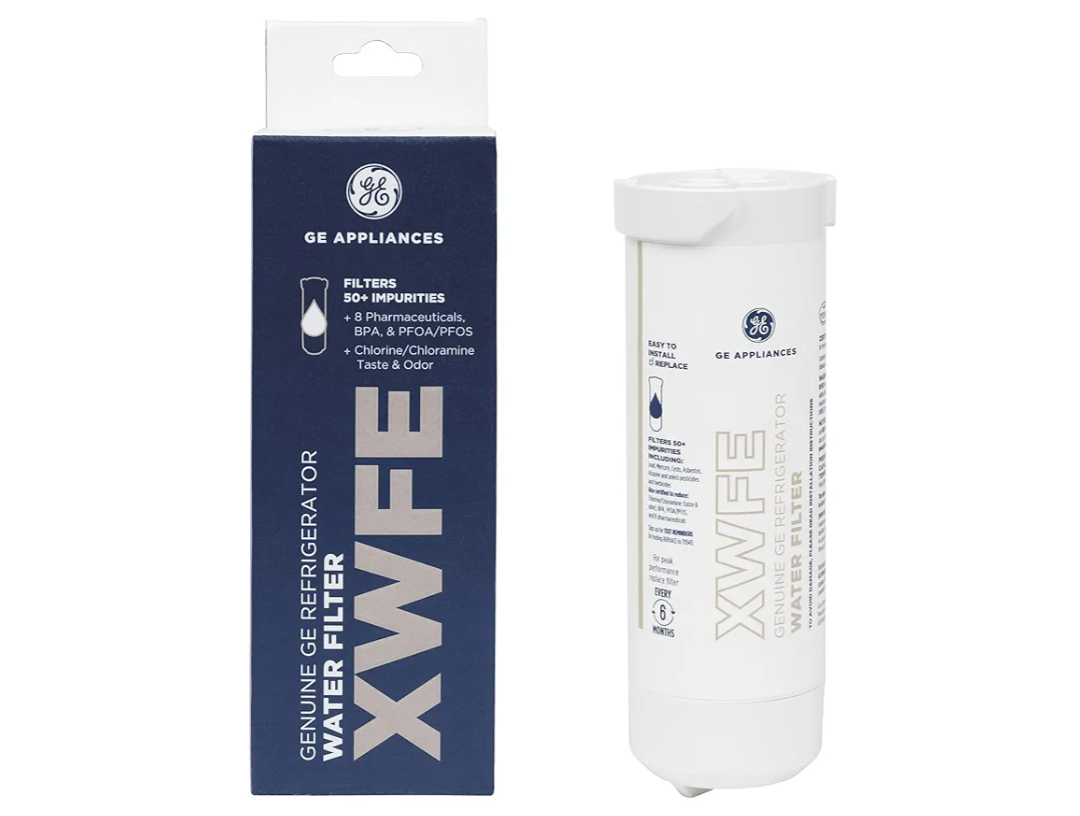 GE XWFE Refrigerator Water Filter, Genuine Replacement Filter, Certified to Reduce Lead, Sulfur, and 50+ Other Impurities, Replace Every 6 Months for Best Results, Pack of 1