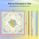 Floral American Mahjong Mat for Table 33" Rolled Packaging, Large