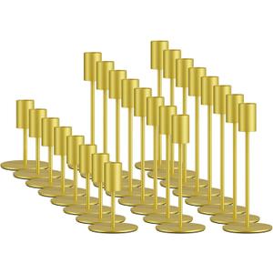 zeochyni Set of 24 Gold Taper Candle Holders Bulk Candlestick Holders, Decor Candle Stick Candle Holder for Table or Mantel Centerpiece, Wedding, Dinning, Party Home Decor