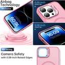 Goodon Magnetic for iPhone 13 Pro Max Case with Screen Protector, Built-in Metal Camera Kickstand,[Compatible with Magsafe] [Wireless Charging] Matte Protective Phone Cover for Women Girls - Pink