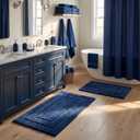 GRANNY SAYS Bathroom Rugs Sets 2 Piece,Soft Bath Mats for Bathroom, Bath Rugs Non Slip Washable, Absorbent Bath Rug for Tub,Shower and Toilet, Bathroom Mat Set (Blue, 20" x 32" + 16" x 24")