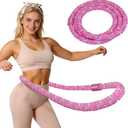 Soft Fitness Spring Hoop for Women Weight Loss, 3.3 lbs Weighted Exercise Infinity Hoop, Foldable and Portable Hula Circle Hoops for Home Travel