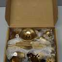 Brass Gold Candle Holders Set of 12, Metal Taper Candlestick Holders in 3 Heights - Vintage Candle Stick Holder Brass Decor - Candle Holder Centerpieces for Wedding Table Home Christmas Decoration