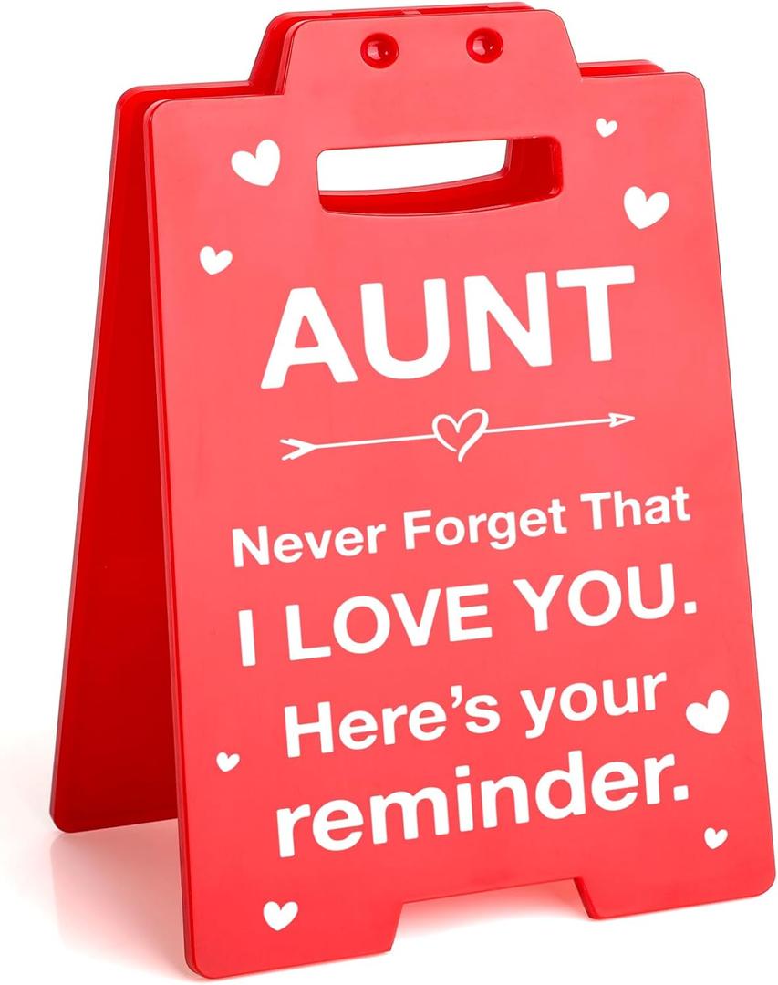Lodeskee Aunt Birthday Gifts from Niece Nephew, Valentines Day Gifts for Aunt, Mothers Day Wedding Anniversary Presents for Aunt, I Love You Aunt Novel Decorative Signs & Plaques for Aunt, Red