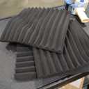 Burdurry 50 Pack Acoustic Panels Soundproof Studio Foam for Walls Sound Absorbing Panels Sound Insulation Wedge for Studio, 1" X 12" X 12" (Black)