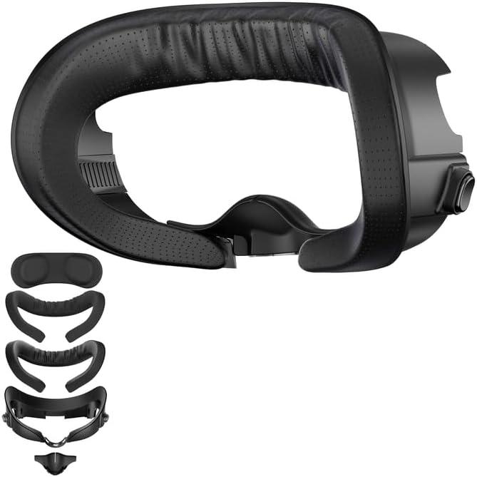 APEXINNO Adjustable Facial Interface for Meta Quest 3 Accessories,Face Cover with Breathable Foam Pads, Light-Blocking Nose Pad,Includes Two Face Cushions:Ice Silk & PU (Not Compatible with Quest 3S)