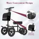 All Terrain Knee Scooter for Adults, Foldable Rolling Knee Scooter with DIY Stickers & Shock Absorber, Steerable Knee Walker for Broken Foot, Ankle Injuries & Surgery, Better Crutch Alternative