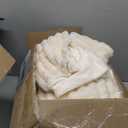 Faux Fur Blanket Twin/Twin XL - 60x80 Inch Soft & Warm Fluffy Throw for Bed, Sofa, Camping | 350GSM Cloud-Touch Microfiber | Cozy Essentials for Travel & Movie Nights, Striped White, Faux Fur White