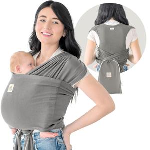 KeaBabies Baby Wrap Carrier Ring Sling - Easy to Wear, Adjustable D-Lite Baby Carrier Newborn to Toddler, Infant Carrying Shirt, Hands Free Bonding, Breathable Fabric Wearing Wrap (Graphite)