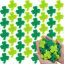 Hungdao 40 Pcs St. Patrick's Day Stress Toys Shamrock Relaxable Squeeze Balls Clover Stress Relief Balls for St. Patrick's Party Favors School Carnival Gifts Exchange
