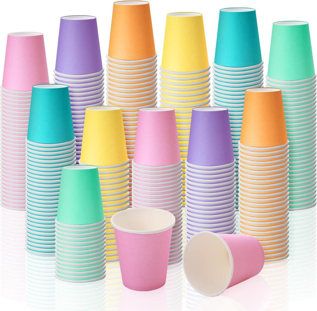 Sawysine 5 oz Disposable Paper Bathroom Cups, 300 Count Mouthwash Rinse Cups, Thick & Leak-resistant Mini Cup for Hot/cold Water, Coffee, Juice, Espresso & Parties(Fresh Classic Style)