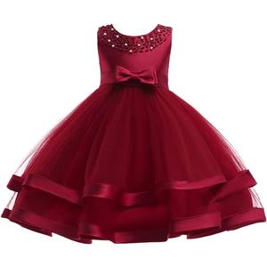 COMISARA 6M-9T Kids Pageant Flower Girl Dress Little Girls Party Wedding Formal Dresses (18-24 Months, Wine) 90