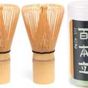 Matcha Whisk - 2-pack Bamboo matcha Whisk set, Handcrafted Traditional Japanese Chasen, 100-Prong Matcha Stirrer Wisk Mixer Brush for Authentic Matcha Tea Preparation