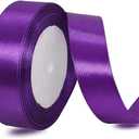 Purple Satin Ribbon 3/4 Inch x 25 Yards, Solid Color Fabric Ribbon for Gift Wrapping, DIY Crafts, Hair Bows Making, Wreath, Wedding Party Decoration and Sewing Projects