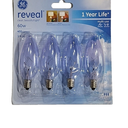 GE Reveal Light Bulb Soft White 60 W 455 Lumen E12 Candelabra Base 8 Bulbs, 2 Pcs