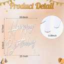 Yousoontic Happy Birthday Sign for Backdrop Large Happy Birthday Sticker Letter Acrylic Mirror Decal for Balloon Arch Wall Kpop Party, Peel Off Acrylic Film(23 x 20 Inches,Classic,White)