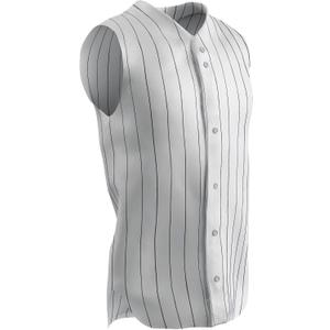 Champro Boys' Ace Sleeveless Baseball Jersey, Navy PIN, Youth Medium (White)