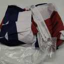 3 Pack USA Pleated Fan Flag, 2 X 4 FT American Flag Bunting with Brass Grommets and Zip Ties, Memorial Day Independence Day Patriotic Half Fan Banner Flag Decoration 4th of July Decorations Outdoor