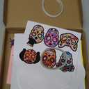 Wovnet 30 Sets Day of The Dead Crafts for Kids Skull Tissue Paper Sign Crafts Kit DIY Sugar Dia De Los Muertos Tissue Paper Bulk for Halloween Mexican Home Classroom Decorations Party Supplies