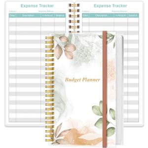 Budget Planner - A6 Expense Budget Tracker, Budget Book for Ledger Book, Money Organizer for Wallet, 3.75" x 6.75", Rose Leaf