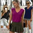 Huukeay 3 Pack Womens V Neck T Shirts, Cap Sleeve Summer Casual Tops Loose Fit Short Sleeve Tees Basic Trendy Shirts (XL)